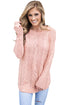 Sexy Pink Cable Knit Fall Winter Sweater